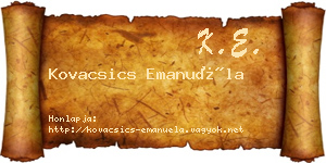 Kovacsics Emanuéla névjegykártya
